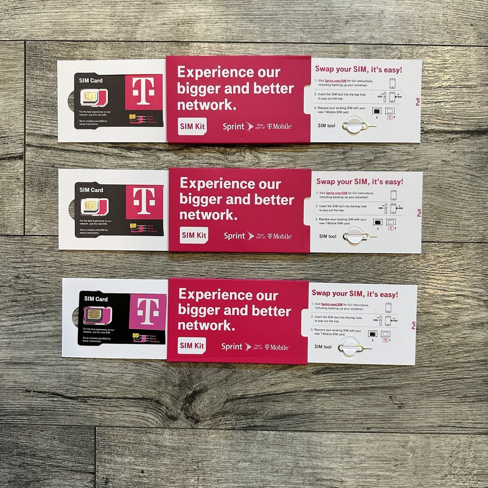 T-mobile Sprint SIM CARD AND TOOL SIM Kit Lot Swap SIM stay connected NEW