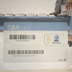 Vintage new AT&T SIM Card for AT&T Wireless Network in shrink wrap