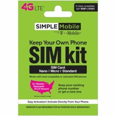 SIMPLE MOBILE eSim available $50 plan Truly unlimited with 5GB Hotspot