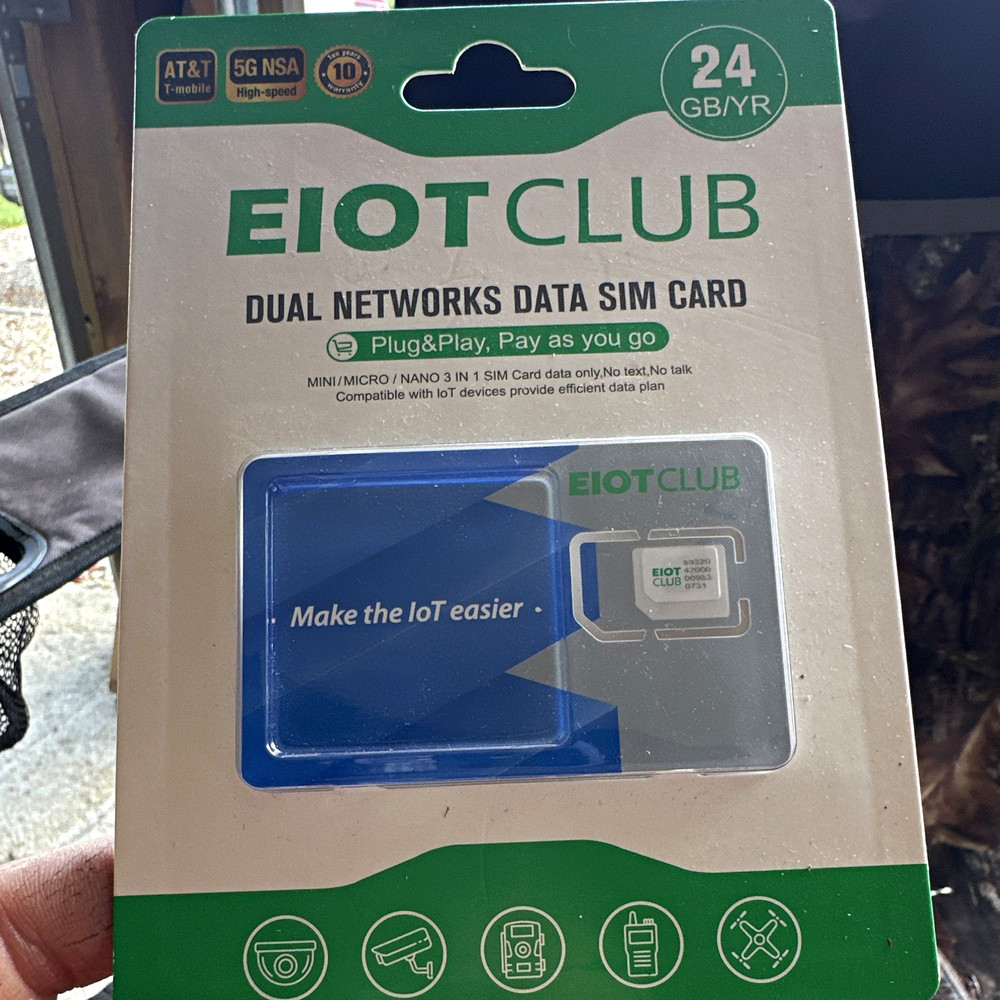 EIOTCLUB Dual Network 5G Prepaid Data SIM 24GB No Expiration Plug & Play