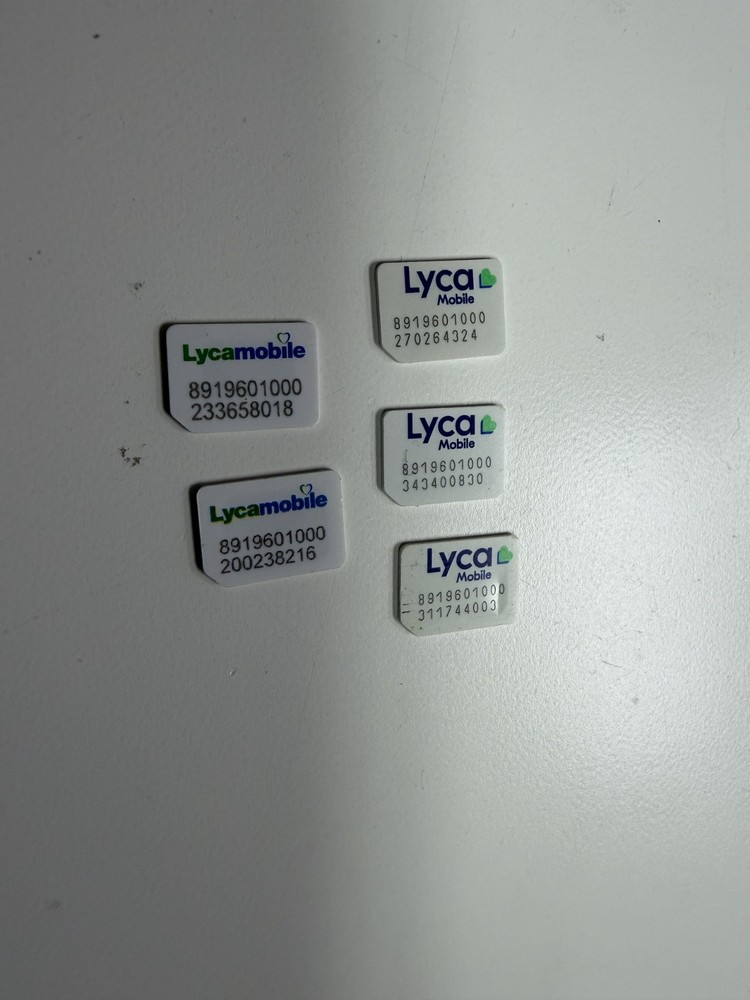 LOT OF 5 Lyca Mobile Nano SIM CARD works for reactivation FREE SHIPPING