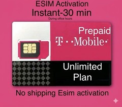 T-Mobile Prepaid $40,$50,$60 Plan ESIM/SIM Card Unlimited plan remote activation