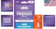 T-Mobile 3- Prepaid SIM: 4GB 5G, Unlimited Talk, International Credit