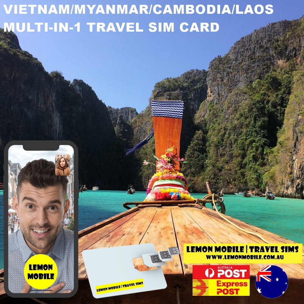 Vietnam/Myanmar/Cambodia/Laos in-1 travel prepaid SIM card | VIP Unlimited data