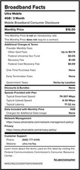 $16/mo. Ultra Mobile Prepaid Phone Plan with Unlimited Talk, Text, & 4GB of 5G •