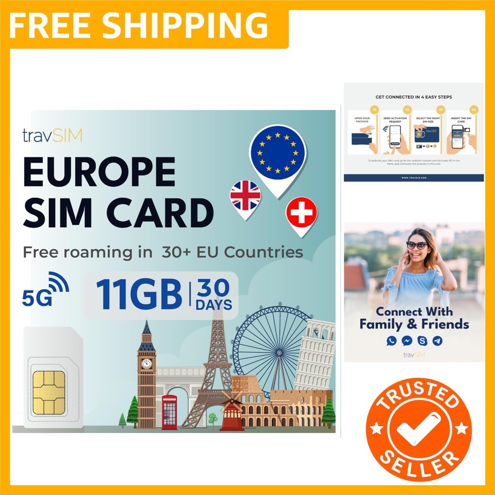 SIM Card | Data with 4G/5G speeds | Unlimited Calls | Use in the UK, Switzerl…