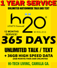 FULL YEAR UNLIMITED T/T ⭐ W/ 36 GB DATA! ✅ H20 H2O WIRELESS DEALER!