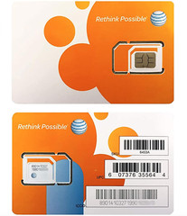 AT&T ATT Triple Cut 3 in 1 Card 4G LTE Sim Card New Unactivate Ready To Activate