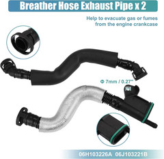 PCV Valve Engine Crankcase Vent Oil Separator Breather Hose Exhaust Pipe Kit 06H