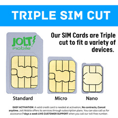 Jolt Mobile AT&T Network $5 Prepaid Smart Watch SIM Card for Smartwatches & GPS