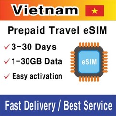 Vietnam Travel SIM Card (eSIM ) | 1-30GB | 3-30 Days | QR Code Activation