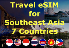 Southeast Asia 7 Travel eSIM SIM Card 7-30 Days | 1-5GB (S) | QR Code Activation