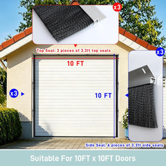 10 X 10Ft Three-Side Garage Door Brush Seal Kit for Roll-Up Doors, 3″ Weatherpro