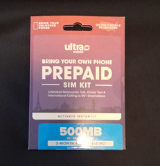 Ultra Mobile BYOP Prepaid SIM Kit 500MB Data on T-Mobile 5G/4G