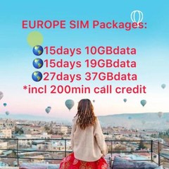 EUROPE 🇪🇺Travel SIM Card 3G/4G Packages