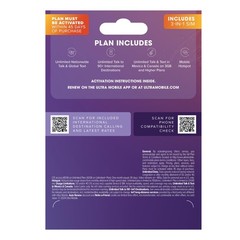$16/mo. Ultra Mobile Prepaid Phone Plan with Unlimited Talk, Text, & 4GB of 5…