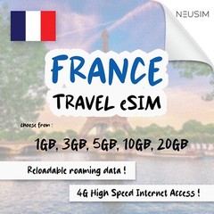 NeuSIM France eSIM 5-20GB Data | Same Day DELIVERY!