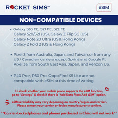 Europe Travel eSIM Rocket High Speed Unlimited Data QR Code Activation