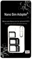 4 x SIM Adapter converter SET iPhone Android Samsung Card Micro Standard Nano