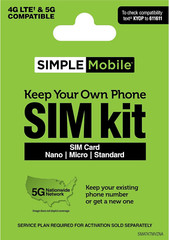 SIMPLE MOBILE on VERIZON sim | $25 $30$40 $50 $60 PLAN | 1 MONTH INCLUDED