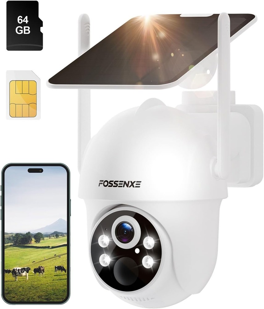 4G LTE Cellular Security Camera No WiFi Solar Outdoor Night Vision With SIM Card