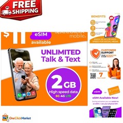 SpeedTalk Prepaid Unlimited Talk & Text Plan + 2GB 5G/4G LTE Data SIM Card