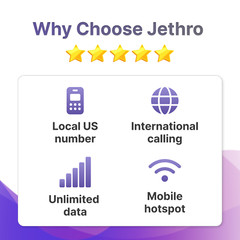 Jethro Mobile Prepaid eSIM USA 7 Days Unlimited Talk, Text, & 7GB High-Speed