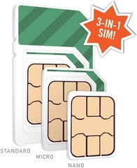 30/mo. Phone Plan with Unlimited Talk, Text & Data for 3 3-in-1 SIM Card
