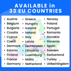 Europe eSIM (10 Days), Unlimited High-Speed Data, JetSim Travel SIM Card