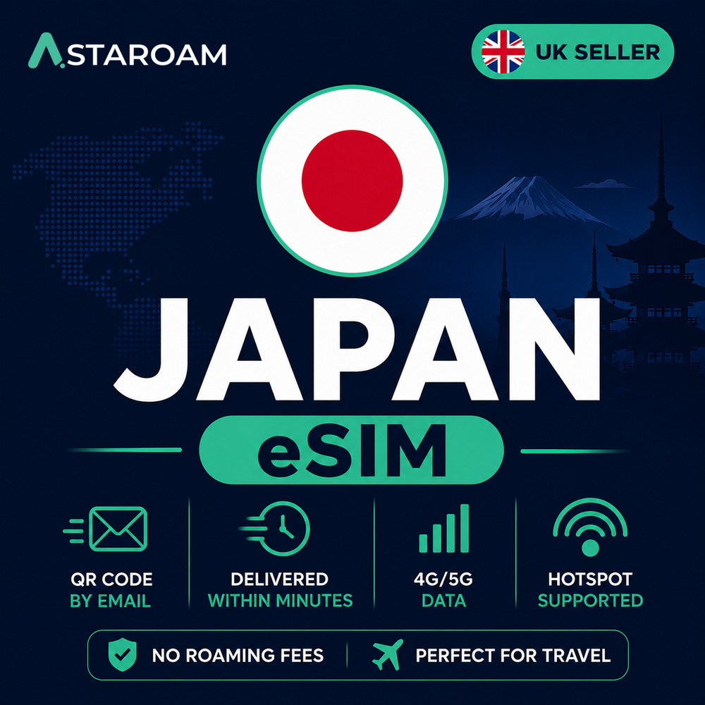 Japan eSIM | 20GB Data | 30 Days | Digital SIM | 4G 5G | Travel eSIM
