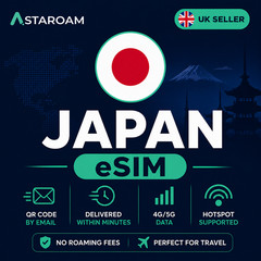 Japan eSIM | 20GB Data | 30 Days | Digital SIM | 4G 5G | Travel eSIM