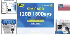 Flexible 12GB SIM Card for Unlocked 4G Devices – 180 Days of Nationwide Coverage