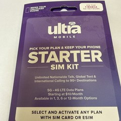 Ultra Mobile Regular E SIM card for Unlocked Cell Phones Starter Free Mail