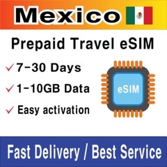 Mexico Travel SIM Card (eSIM ) | 1-10GB | 7-30 Days | QR Code Activation