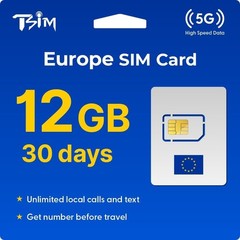SIM Card for Travel 30 Days | Unlimited Local Calls and Text | Get Number Bef…