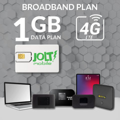 Jolt Mobile AT&T Data SIM Card |ATT 1GB 5G 4G LTE Broadband WiFi MiFi IoT Device