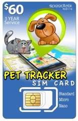 SpeedTalk SIM CARD for Pet Tracker Dog Cat 4G Tracking Devices | 1 Year Simcard