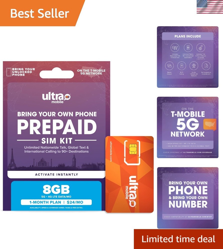 24/mo. Prepaid Phone Plan with Unlimited Talk, Text, & 8GB of 5G • 4G LTE Dat…