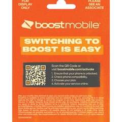 U65000 Boost Mobile Preloaded SIM Card Bring Your Own Device 3month Plan G2U