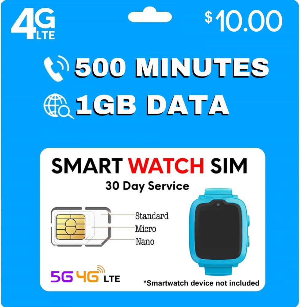 Jolt Mobile AT&T Smartwatch SIM Card Kit Kids Senior Smart Watch Plan 5G 4G LTE