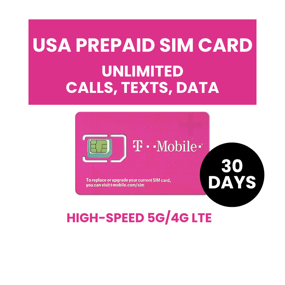 T-Mobile Prepaid SIM Card 30 Day – Unlimited Talk Text Data | 5G/4G LTE