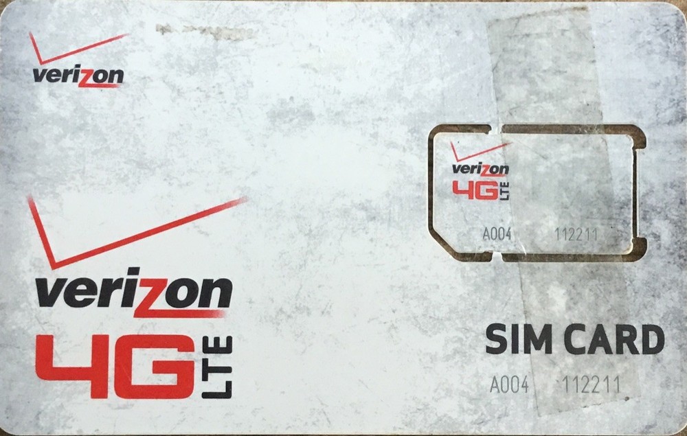 Verizon Wireless 4G LTE Standard Size SIM Card (RETAILSIM4G-A)—————3