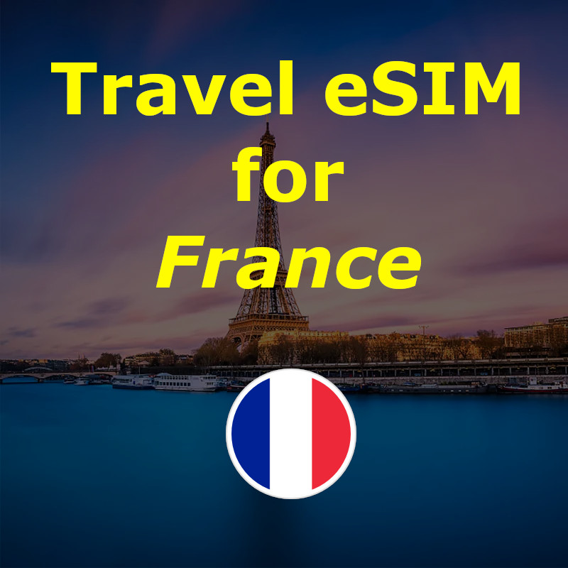 France Travel eSIM SIM Card | 30 Days | 5-20GB (L) | Easy QR Code Activation