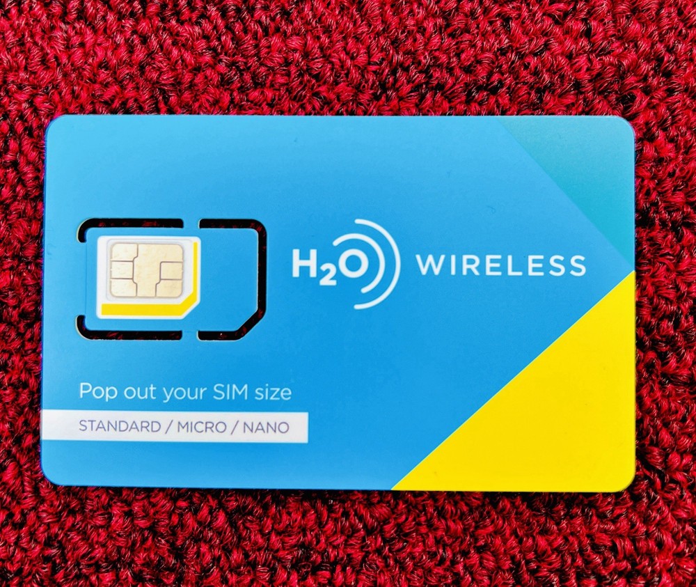 H2O Wireless SIM Card 3 in 1 Standard / Micro/ Nano Sizes Select Your Plan
