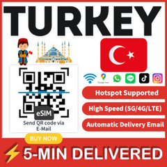 [eSIM] Turkey eSIM e-SIM card Travel Sim card Tarjeta eSIM Dato Data only 🛜A+