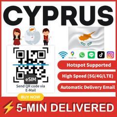 [eSIM] Cyprus eSIM e-SIM card Travel Sim card Tarjeta eSIM Dato Data only 🛜A+