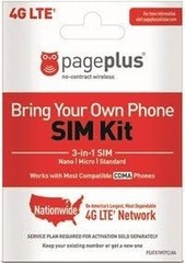 Page Plus 3-in-1 SIM Card Kit 4G LTE Prepaid Activation Nano Micro Standard