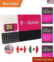 10GB Prepaid SIM Card for USA with 5GB in Canada/Mexico – Unlimited Talk/Text