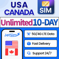 JetSim USA and Canada Travel SIM High-Speed Data