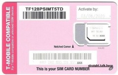 Straight Talk Micro Nano Standard Triple Cut SIM Card For T-Mobile Tower GSM